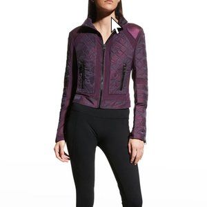 Blanc Noir Camo Mesh Moto Jacket - Aubergine